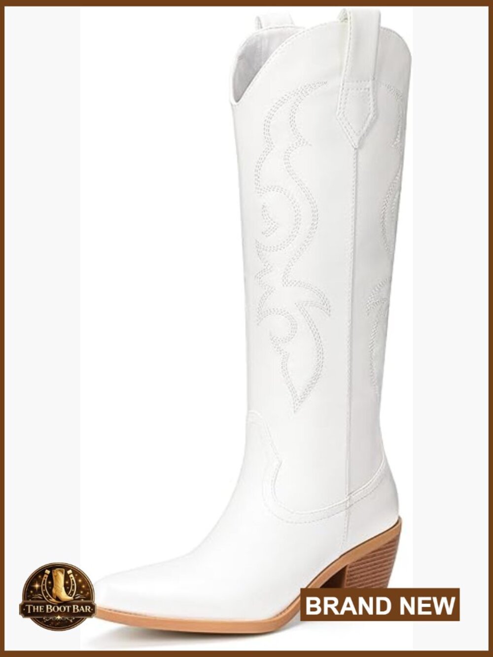 Wide Calf Cowboy Boots with Rhinestones - Knee High Western Pull On Boots